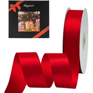 Household daily necessities Solid Color Double Faced Red Satin Ribbon 7/8" X 25 Yards, Ribbons Perfect for Crafts, Wedding Decor, Bows Bouquet, Sewing, Christmas Gift Wrapping