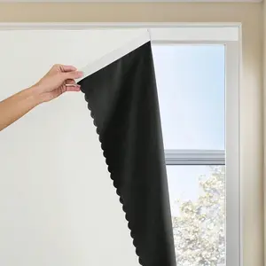Magic Tape 100% Blackout Curtain, 1 Count Window Blackout Cloth Curtain, Blackout Blinds, Easy To Install Curtain for Bedroom, Living Room, Kitchen, Room, Party Decor, Interior Decoration Accessories, Thermal Insulated Curtain, Home Decoration Curtain