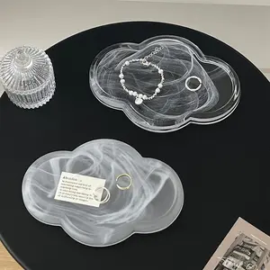 Transparent Glass Jewelry Display Tray for Home Decor, Multi-Functional Storage Tray for Keys and Fragrances, Elegant Accent for Entryway, Desktop Storage