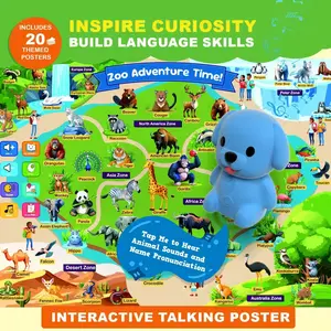 Children's learning machine, English educational toys, reading board, educational audio reader for young children, cute animal reading machine