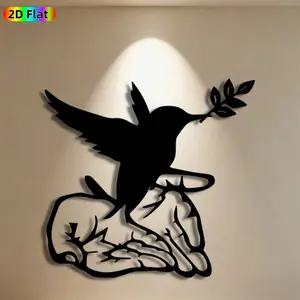 1pc Dove & Olive Branch Metal Wall Art,Dove Statue Mural, Ideal Gift for New Year, Easter, Peace & Nature Enthusiasts, Rust-Resistant Metal Wall Decor Wall Sculptures, Perfect for Indoor Wall & Outdoor Fence Peace Lovers