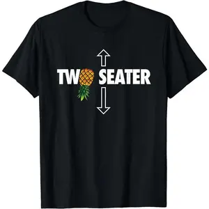 [100% Cotton] Two Seater Swinger Mens Funny Upside Down Pineapple Swinger T-Shirt Adult Unisex T-Shirt Golf Gift T-Shirt For Men And Women Men Tee