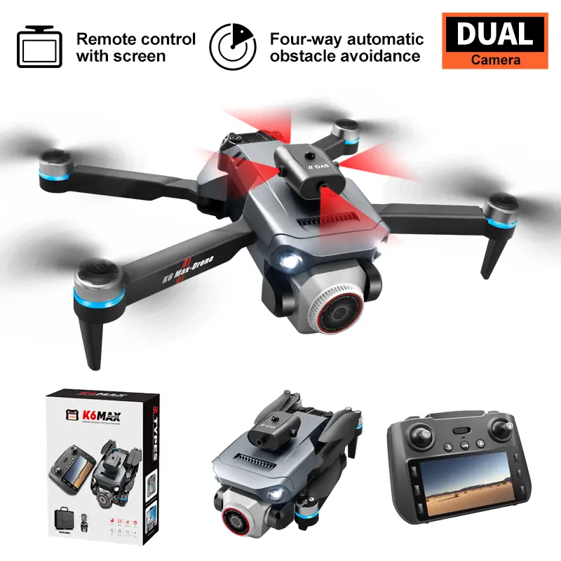 2.4G Drone with Screen Remote Controller, Brushless Motor, Electrically Adjustable Camera, Intelligent Positioning sport camera,Battle avoidance function
