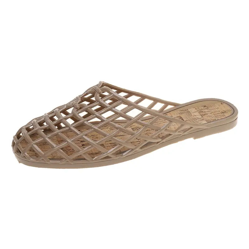 Women's Summer Beach Jelly Slide, Comfortable Lightweight Closed-Toe Flat Sandals for Casual Wear, Stylish Jelly Shoes Easy to Wear, Outdoor Beach Sandals