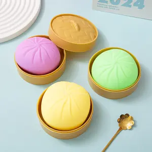 Simulated Colorful Pinch Buns, with Steamer, Decompression Toys for Office and Home, Educational Games for Teens and Adults, Venting and Squeezing Fun, Holiday Party Event Gift Supplies, Easter, Halloween, Christmas, Thanksgiving Gifts
