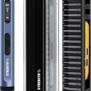 STREBITO 42 in 1 Electric Screwdriver, 3.7V Cordless Screwdriver Rechargeable, Compact Mini Power Screw Driver with Display for Computer Electronic Watch