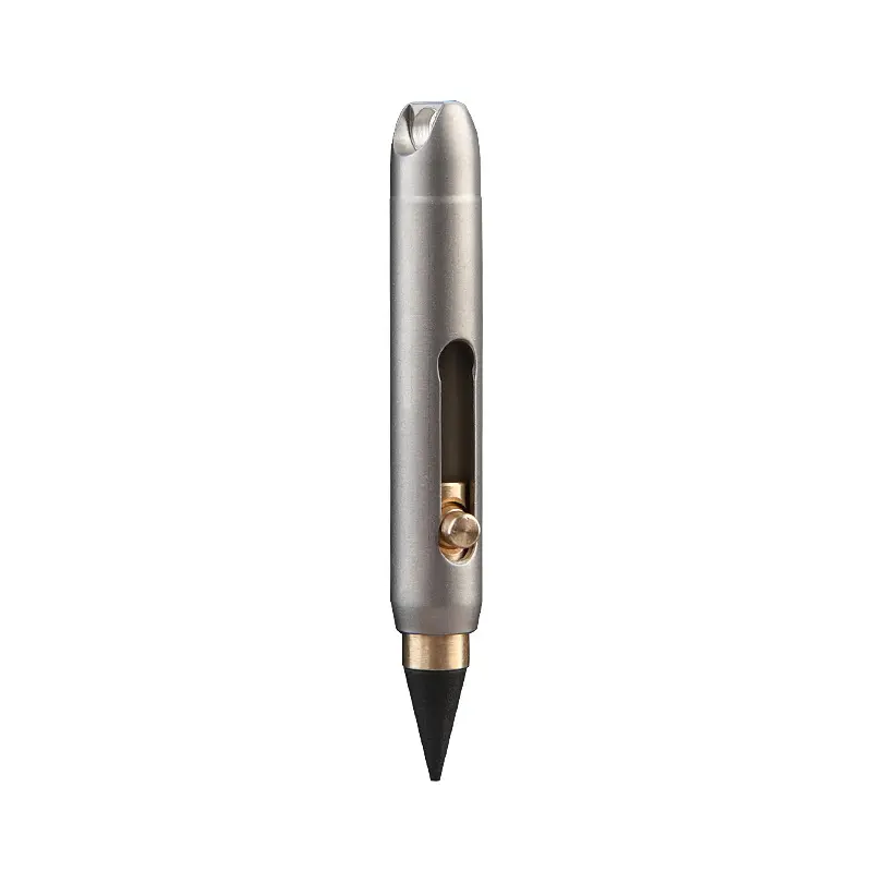 Titanium Alloy Mini Pencil with No Sharpening Erasable Tip Portable Keychain Pendant Pocket Pen for Emergency Writing 7.8mm Diameter 59mm Length easter gift Compact & Portable Writing Solution