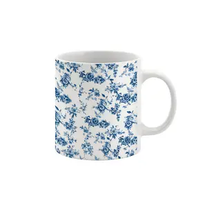 11oz & 15oz Available – Large Blue Wildflower Porcelain Mug, Elegant Coquette Aesthetic Coffee Cup, Cute Desktop Decor, Microwave & Dishwasher Safe, Thoughtful Mother’s Day Gift for Wife & Mom