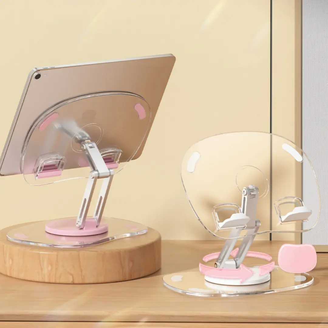 Tablet/Mobile Phone Stand - 720° Rotation, Aluminum Alloy Compact Desk Accessory