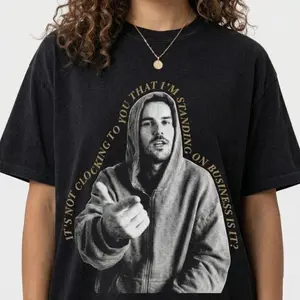 Bieber It's Not Clocking To You That I'm Standing On Business Shirt, Viral Meme Shirt, Funny Gen Z Gift, Themed Gift
