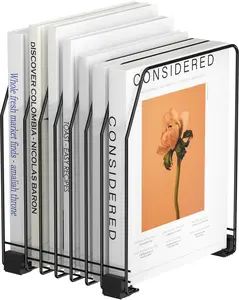 7-Section Metal Desktop File Organizer Vertical Magazine & Document Holder Rack for Office School & Home Organize Your Space Efficiently