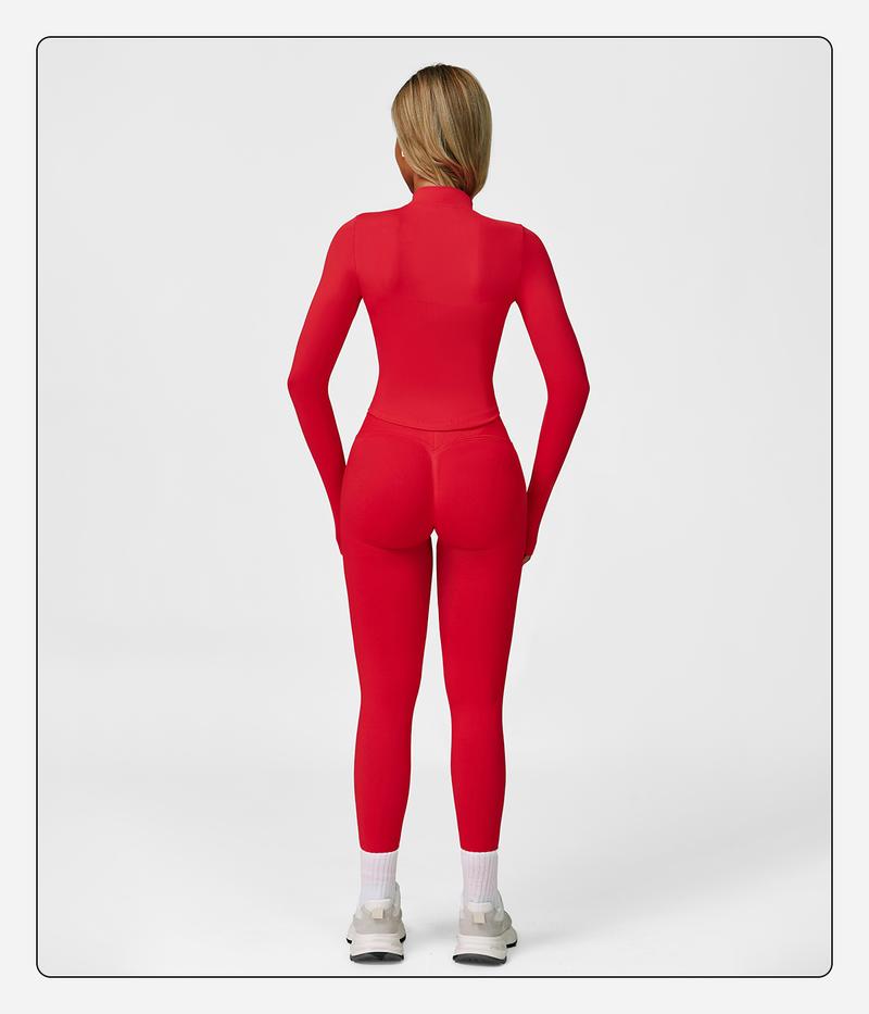 Women's Solid Criss Cross Crop Tank Top & High Waist Leggings & Zip Up Crop Jacket Tracksuit Set by MFVIM - Breathable Comfortable Outfits for Yoga, Gym, Workouts, Running, Yoga Wear, Workout Gym Clothing, Gym Sportswear, Casual Activewear