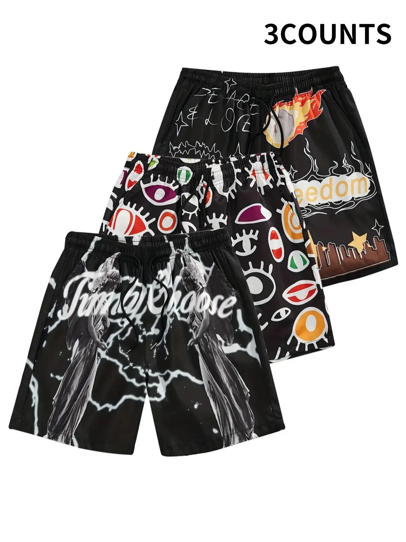 Men's All Over Print Drawstring Shorts, Men's Clothing Outfits, Regular Fit Casual Pocket Straight Leg Shorts, Men's Street Wear Shorts, Summer Outfit