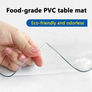 Non-Slip Clear PVC Table Cover, 1mm Thick Heavy-Duty Protective Mat for Dining, Crafts, and Workbenches