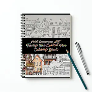 Decompression Art Adult Tracing Book Sketch and Color for Mindfulness Line Art doodle Therapy Relieve Stress Relax Mind 30 Pages Thick Paper Spiral Bound A5 Size 5.85x8.27 Inches Perfect Gift Idea