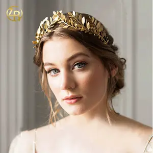 Baroque Golden Leaf Crown Headpiece | Metal Hairband with Golden Leaves | Unique Hair Accessory | Perfect Gift for Wife or Girlfriend   SF-328