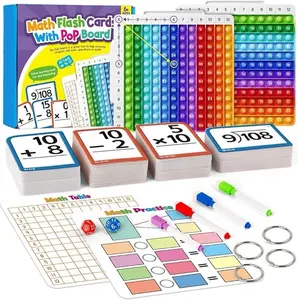 Torlam Math Games Manipulatives Times Table Chart Fun Learning Interactive Practice Kit for Kids,Multiplication,Division,Addition,Subtraction Flash Card Pack Toys for Kids