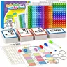 Torlam Unisex Interactive Math Toy Kit for Kids Toys (Ages 4+), 12x12 Math Manipulatives, 332 Double-Side Laminated Smooth Flash Cards, Times Table Chart, Sound Feedback, Portable Bag, Organized Rings, Arithmetic Practice Gift