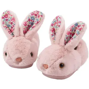 Kids Cute Bunny Design Plush Slippers Non Slip Indoor House Shoes for Toddler Boys Girls