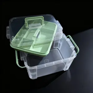 Large Capacity Dual Layer Medicine Storage Box, Waterproof Transparent Organizer, Ideal for Home and Travel, Easy Access and Visibility