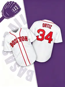Baseball Jersey Size 34, Quick-Dry Short Sleeve, High-Quality Experience, Casual Loose-Fit, Spring & Fall Style