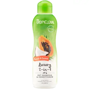 TropiClean Papaya & Coconut 2-In-1 Shampoo and Conditioner for Pets