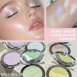 Fuxi Floating Light Fairy Highlighter Powder, Glitter Highlighter, Glowy Highlighter, Natural Fine Shimmer, Brighten Collarbone, Sculpted Contours, Radiant Skin, Soft Focus Pearl Glow
