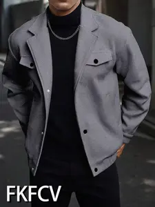 Men's Fall Outerwear Fashion Coat, Elastic Hem Windproof Winter & Autumn Jacket, Gift for Husband Boyfriend Friend