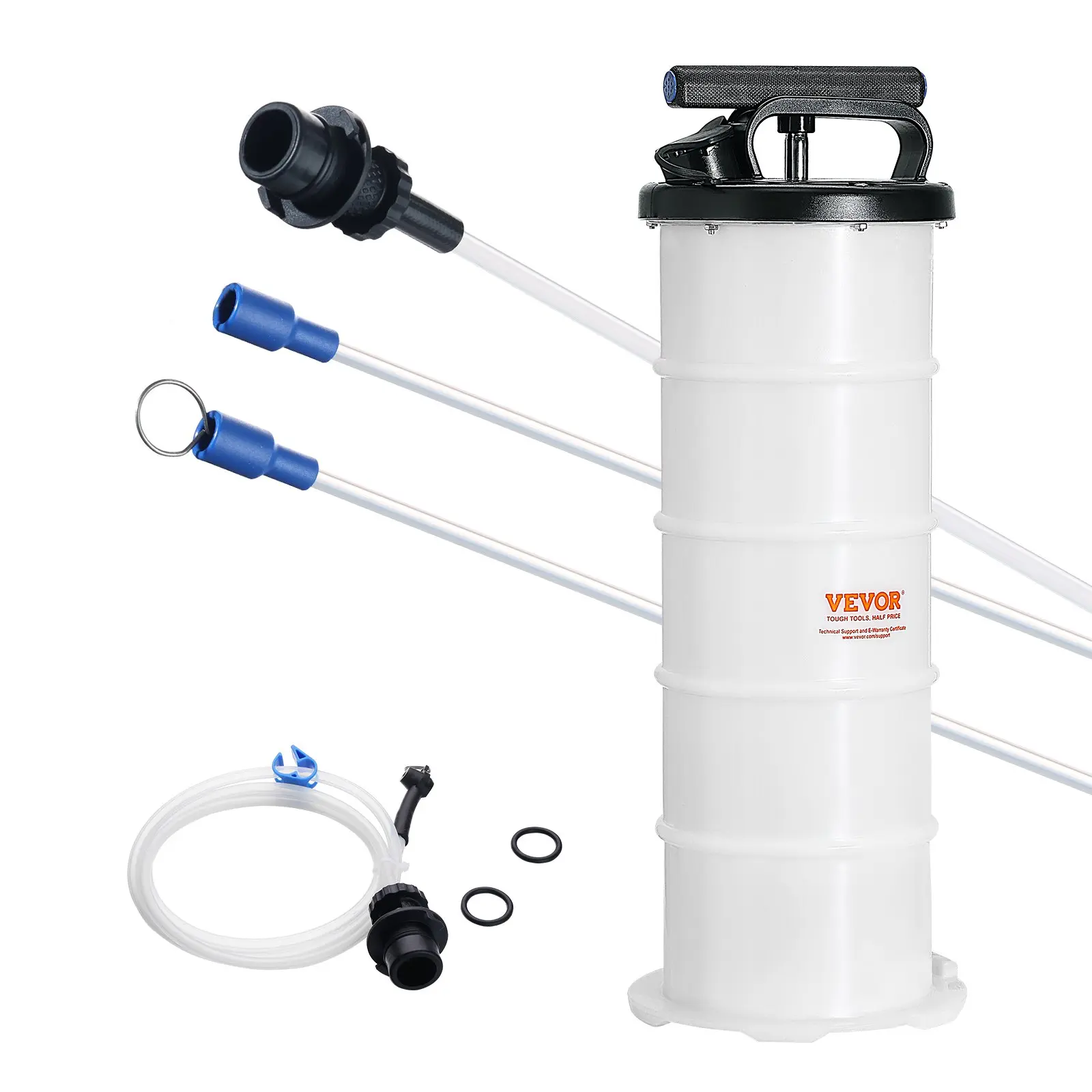 【DealsForYouDays】VEVOR Fluid Extractor, 1.74 Gallons (6.5 Liters), Manual Hand-Operated Oil Changer Vacuum Fluid Extractor with Dipstick and Hose, Oil Extractor Change Pump for Automotive Fluids Vacuum Evacuation