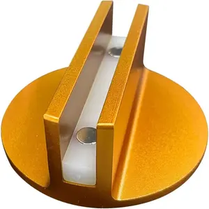 Universal Magnetic Jack Pad, 0.37" Slotted Aluminum Grooved Jack Puck Pinch, Pinch Weld Frame Rail Adapter with Large Slotted for Most Cars