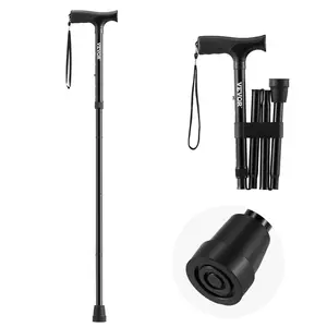 【Summervibes】VEVOR Walking Cane for Man Woman, Folding Walking Stick with 5-Level Adjustable Height & Anti-Slip Rubber Tip, Lightweight and Portable Aluminum Mobility Walking Aid for Seniors Adults, 220LBS Loading
