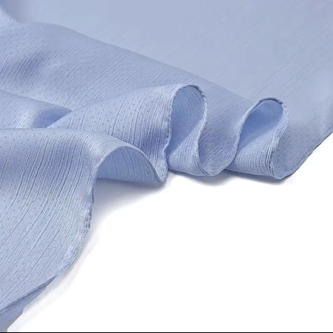 Satin Silk Crepe Dotted Shawl / Scarf | Baby Blue