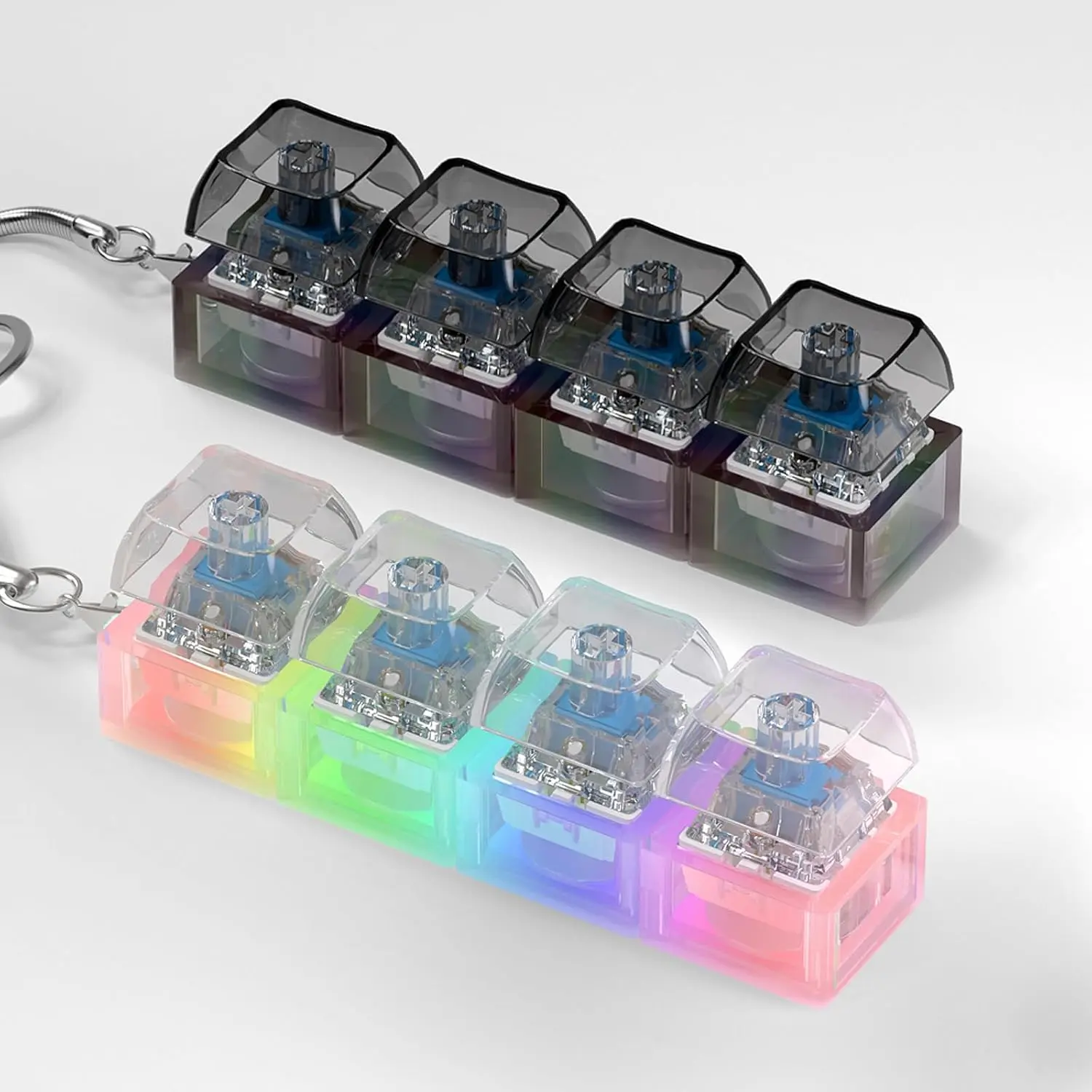 Keyboard Fidget Toy for Adults Clicker Keyboard Light Up, Creamy & Clicky Keyboard Fidget Keychain Adults Keyboard Clicker Sensory Toys for Anxiety Stress Relief