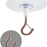 5-Pack Strong Self-Adhesive Ceiling Hooks with Safety Lock - No-Drill Installation, Hanging Plant Hooks for Fans/Lights, Curtain & Blind Accessory for Household Storage