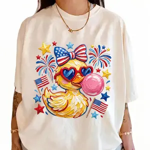 Comfort Colors® Patriotic Duck T-Shirt, American Coquette Flag Tee, Fourth of July Shirt