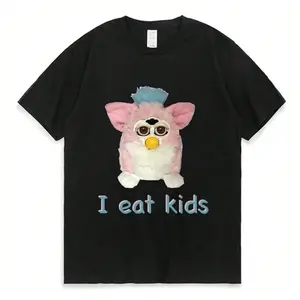 Furby T-Shirt Wo 100% Cotton Plus Size Fashion O-Neck Casual Streetwear Haruku Vintage Cool Oversized Uni Tee