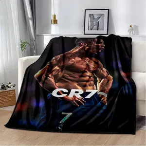 CR7 Goat Ronaldo Football Star Flannel Blanket Soft Warm Throw Blanket for Bedroom Living Room Bed Travel Camping Picnic Gift,Birthday Gift, Gift for Him, Gift for Her