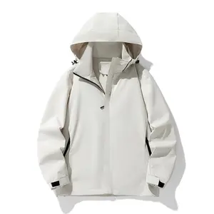 Men's Outdoor Fleece Lined Windproof Waterproof Jacket, Hiking, Climbing, Warmth, Loose Fit, Zipper Pockets, Adjustable Hood, Windproof Zipper Placket, Adjustable Velcro Cuffs, Fall Winter Jacket Coat