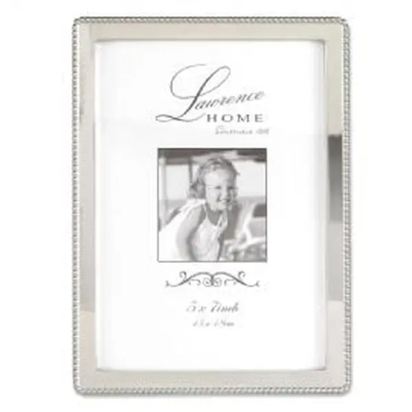LawrenceFrames 5 x 7 in. Bead Picture Frame, Silver