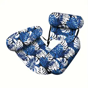 Inflatable Pool Lounge Chair, Durable PVC Water Bed for Adults, Inflatable Lounge Bar Pool Adults, Summer Beach Party Pool Accessory, Floating Recliner for Pool & Beach