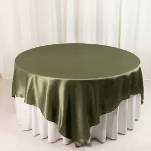 Satin Table Overlay 90"x90" Dusty Sage Green - Smooth Finish Table Topper