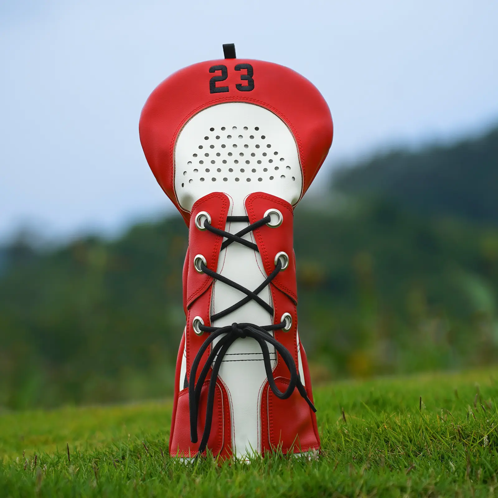 Golf Driver Headcover 3D Sneaker Design No 23 Red & White Club Head Cover for Driver Protection
