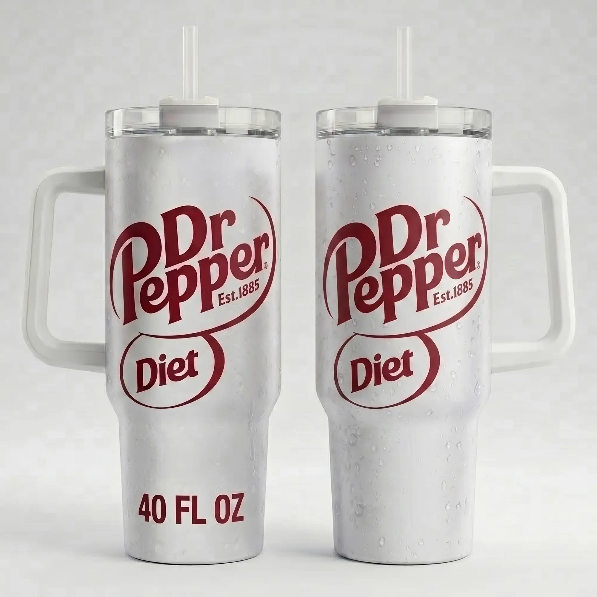 Diet Dr Pepper 40oz Tumbler - Limited Edition Vintage Insulated Cup - I'm A Pepper Retro Mug With Handle - King of Beverages Vintage Stainless Steel Insulated Travel Mug