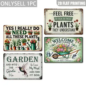 Vintage Rustic Aluminum Poster, Fun Quote Metal Wall Art Print, Gardening Enthusiast Aluminum Sign, Humorous Garden Theme Decor, 20x30 Cm