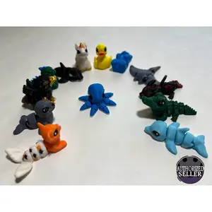 Miniature Flexi Animals - Approximately 2 Inches Each - Desktop or Fidget Toy - Collect them All! 3D Printed!