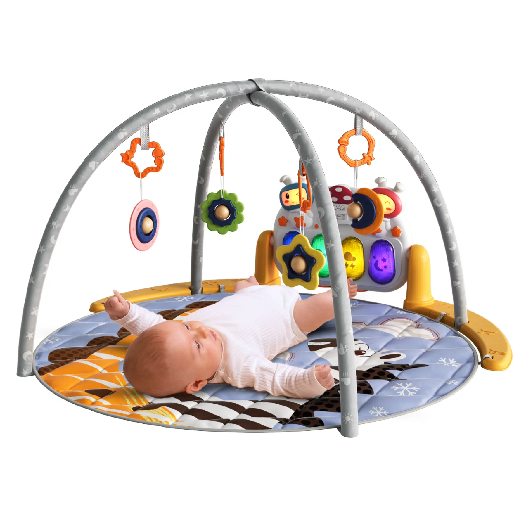 TUMAMA Baby Activity Gym with Detachable Musical Piano - Play Mat for Babies, Interactive Playgyms & Playmats for Newborn Infants, Sensory Mat Playgyms & Playmats, Tummy Time Playgyms & Playmats