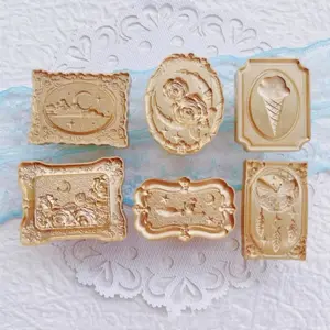 6pcs Vintage Wax Seal Stamp Accessories, Irregular Seal Heads for Envelopes, Wedding Invitations, Greeting Cards, Christmas Gifts