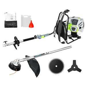 52cc Gas Powered Weed Wacker, 3 in 1 Gas Brush Cutter String Trimmer Weed Eater with Rubber Handle & Shoulder Strap, Quick Start 2-Stroke Grass Trimmer for Yard, Garden