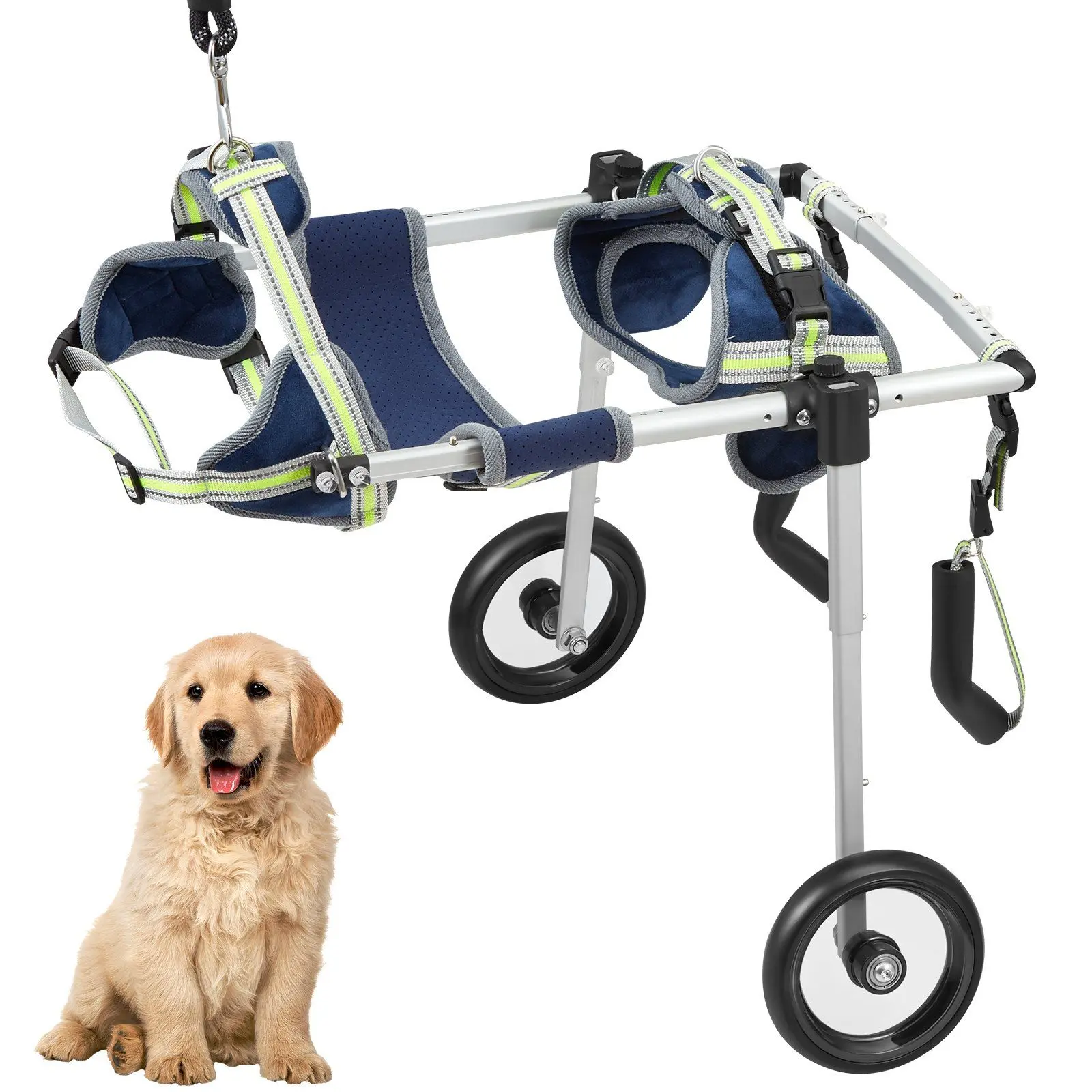VEVOR 2 Wheels Dog Wheelchair for Back Legs, Pet Wheelchair Lightweight & Adjustable Assisting in Healing, Dog Cart/Wheelchair for Injured, Disabled, Paralysis, Hind Limb Weak Pet(S)