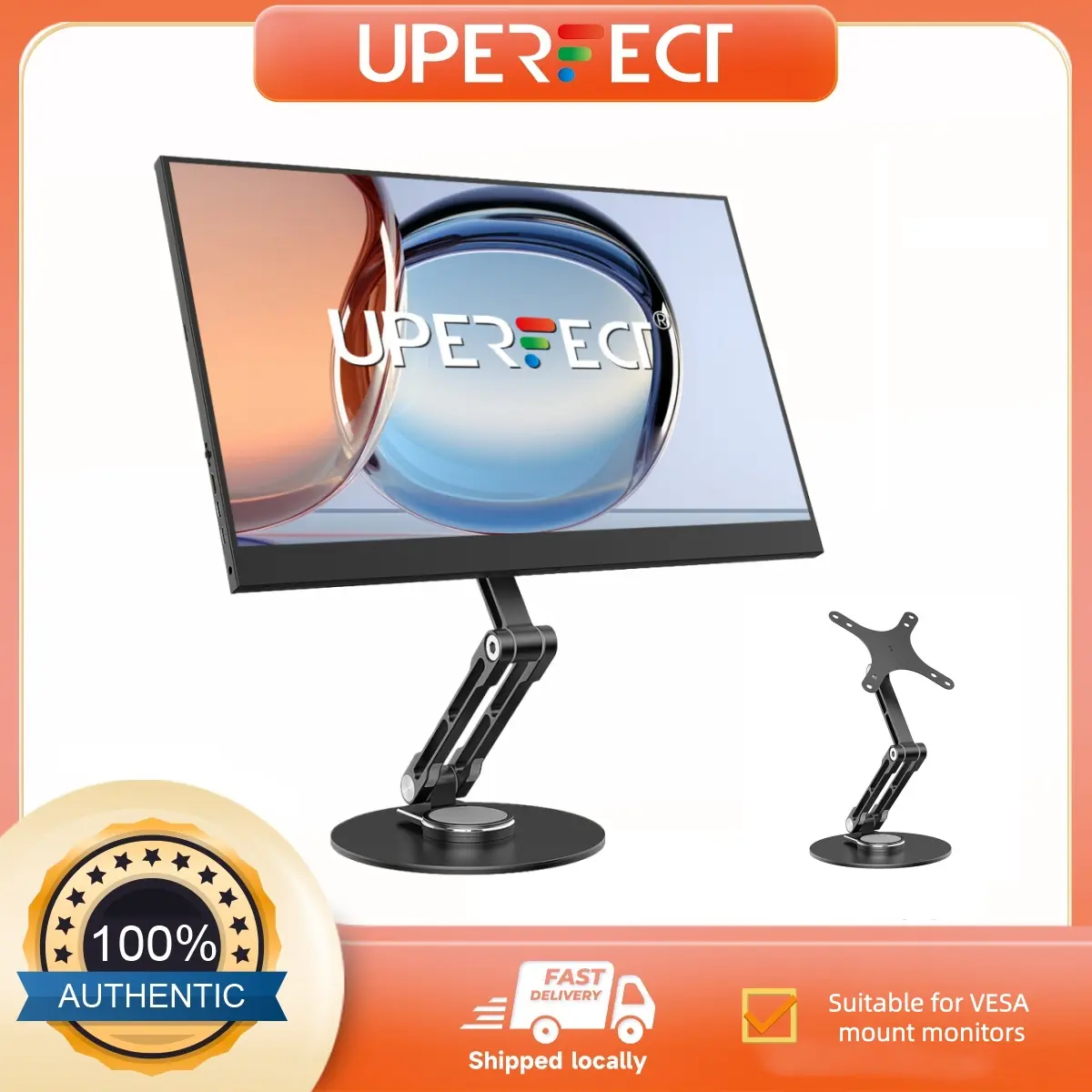 UPERFECT Monitor Stand - Suitable for high-end, adjustable, telescopic monitors. Features a weighted base. Multi-functional desktop stand. VESA 10-19 inch.